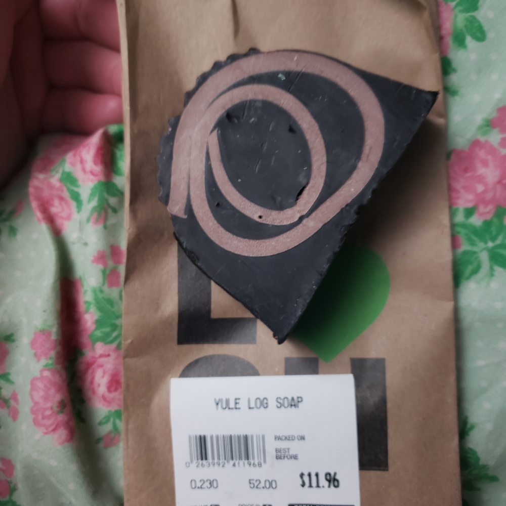 Lush Yule Log Posh Chocolate Soap and Brown Spiral Soap